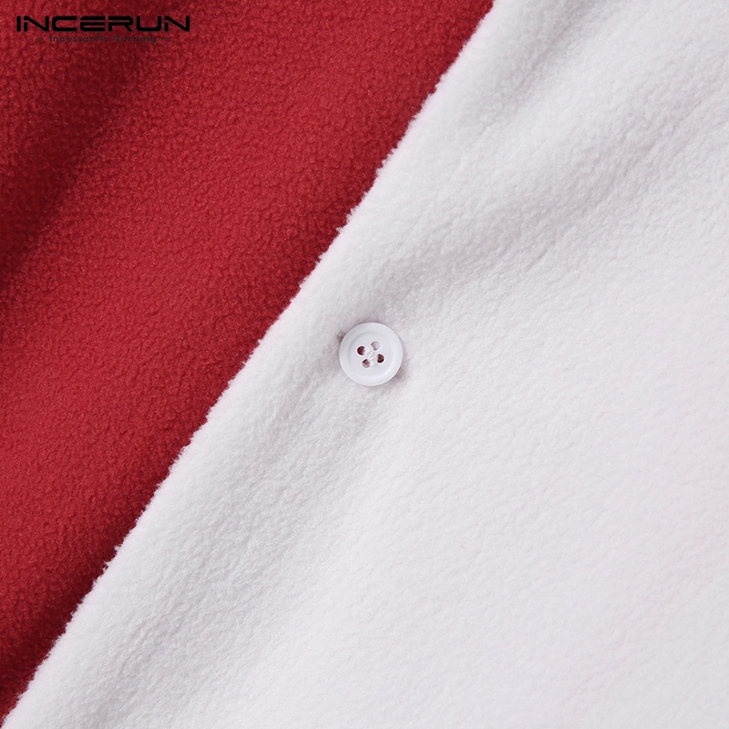 Áo sơ mi tay INCERUN ngắn màu sắc thời trang cho nam