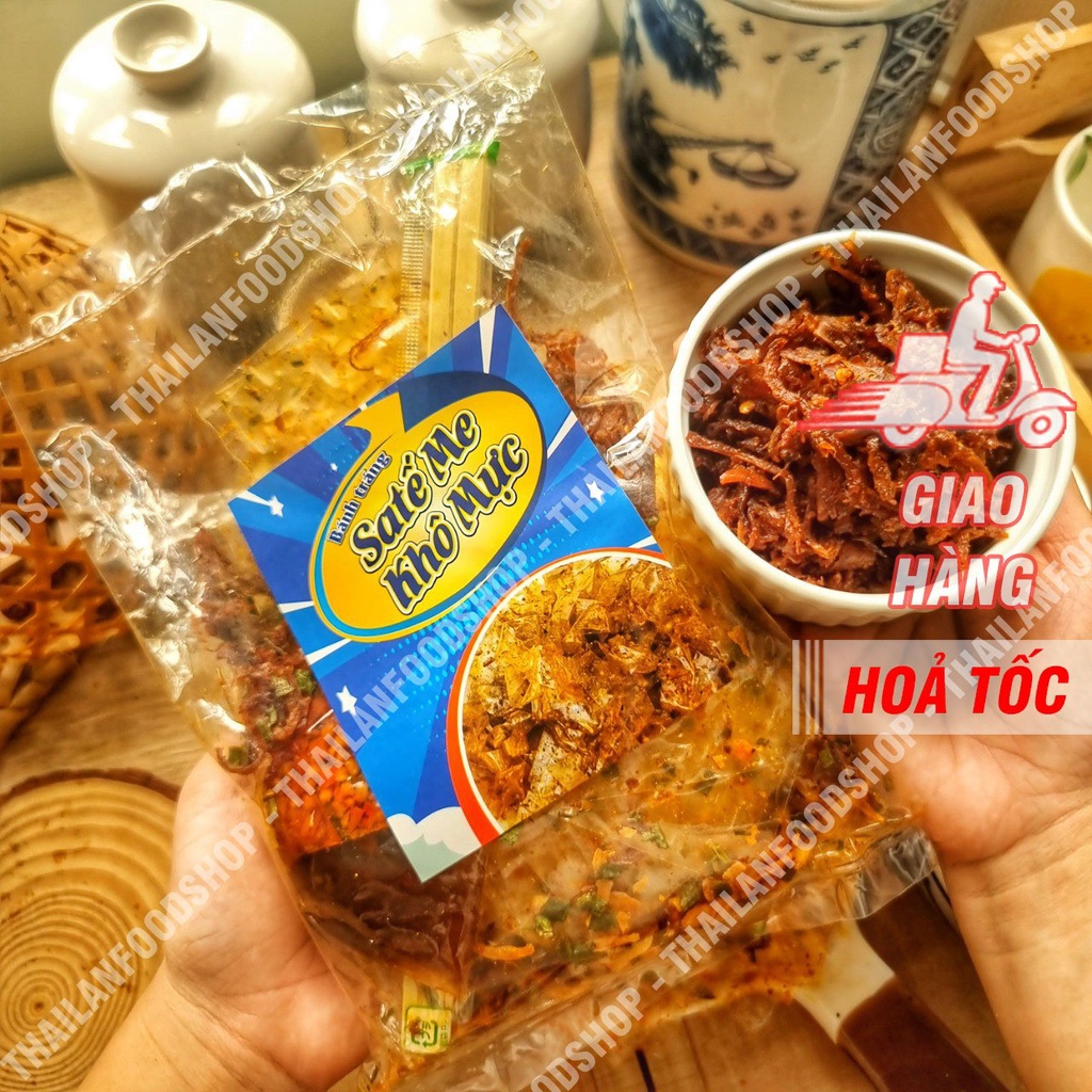 Bánh Tráng Sate Khô Mực - Xâu 10 gói