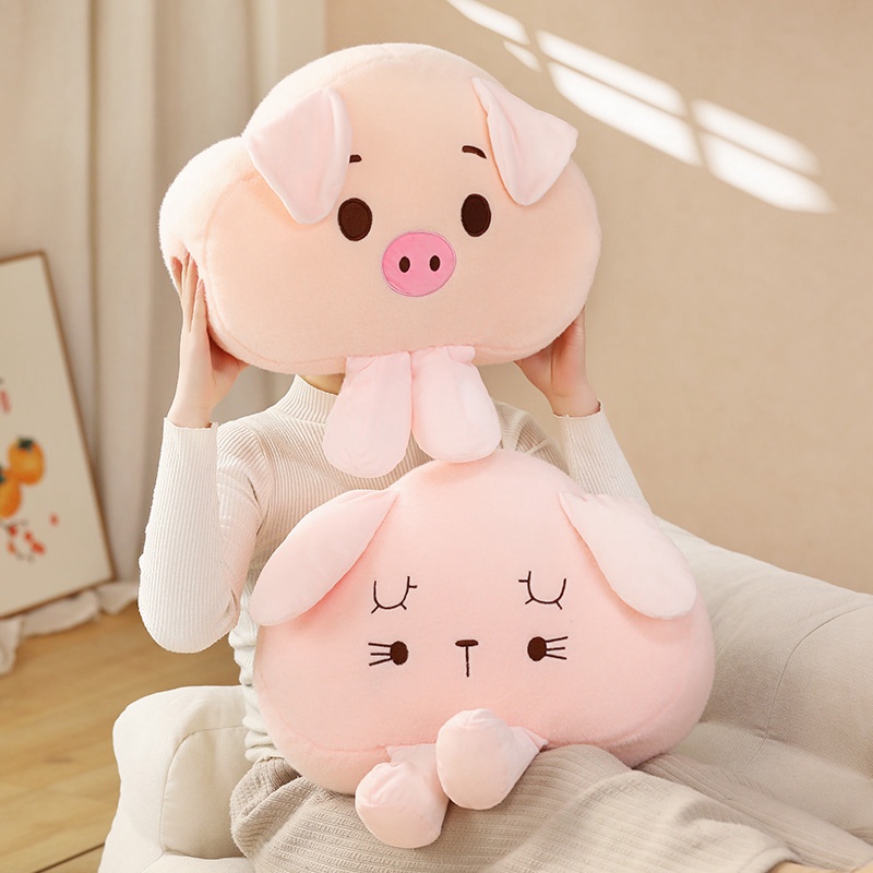 AIXINI Kawaii Bunny Plush Toy Cute Pig Plush Home Pillow Stuffed Animals Bear Dog Cat Plushies Soft Kids Morning Toys Gift for Children