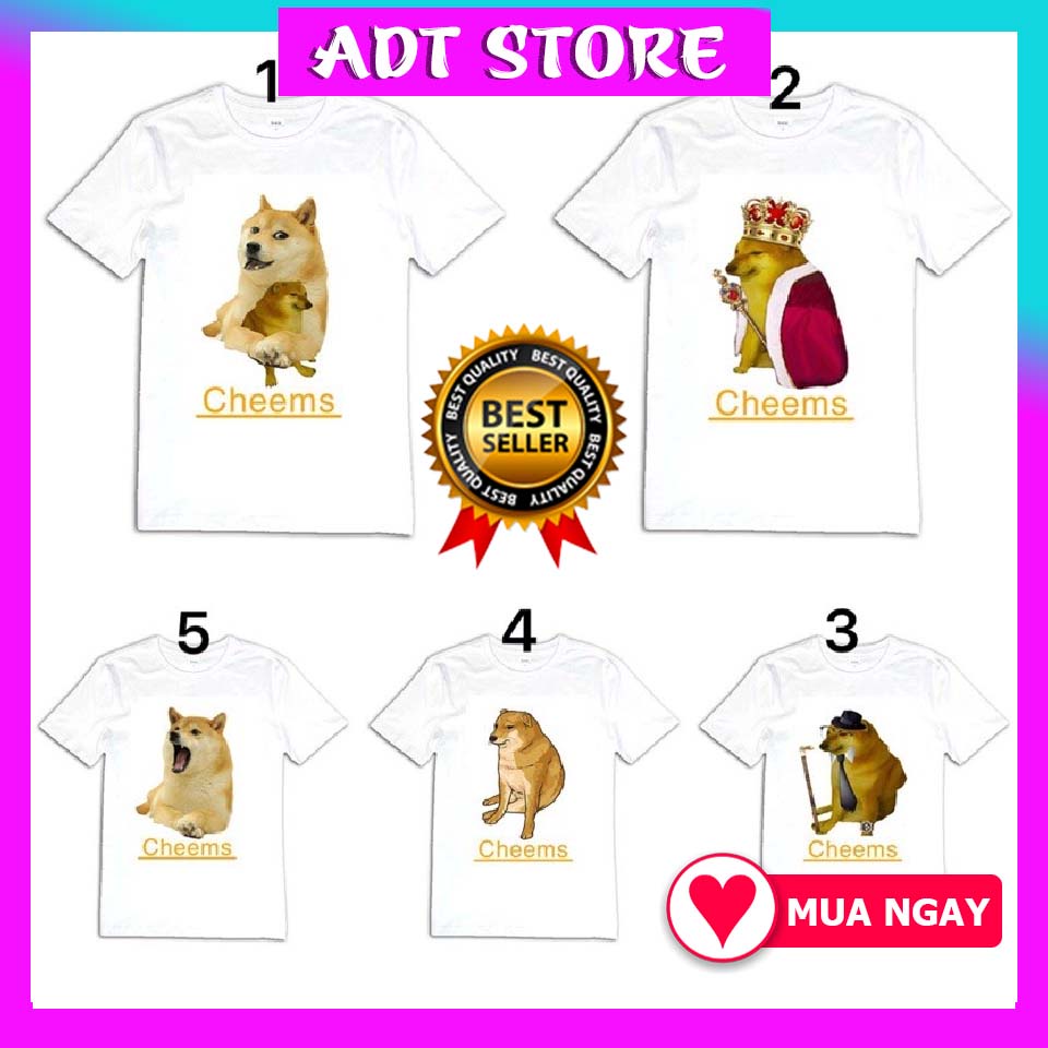 Mẫu áo thun cheems in hình meme độc đẹp giá rẻ HOT