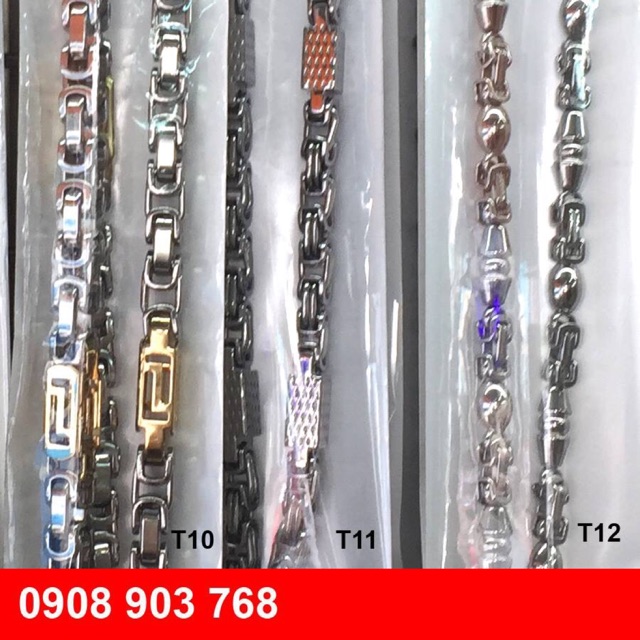 Dây chuyền nam xi vàng và bạch kim 18k T10 T11 T12 Phát Lộc