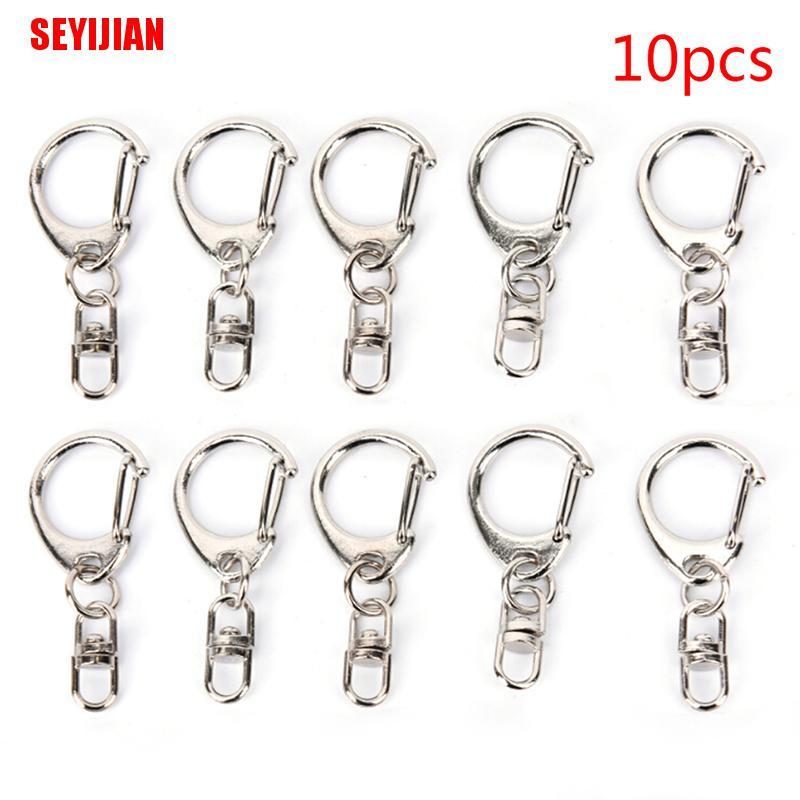 Set 10 Móc Khóa Bạc Bóng DIY