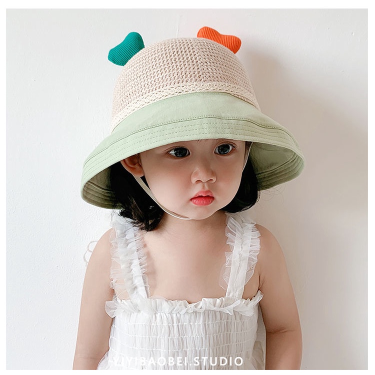 Nón Vành Phối Lưới Dễ Thương Cho Bé