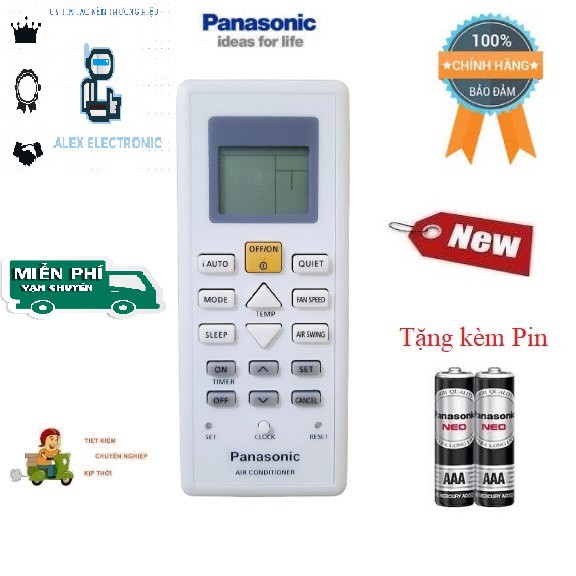 Điều khiển điều hòa Panasonic 1 & 2 chiều Inverter- Hàng chính hãng mới 100% Tặng kèm Pin-Điện tử Alex