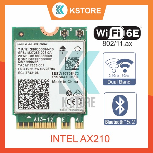 Card wifi Intel 3168AC AX210 khe M2 cho laptop, PC - Thiết bị thu wifi cho máy tính