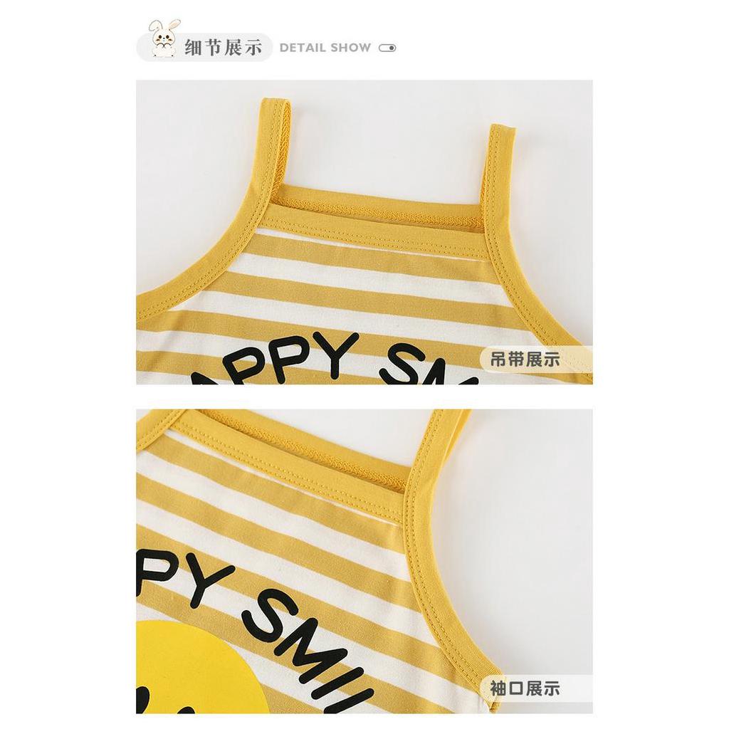Jumpsuit 2 dây họa tiết trái chuối/mặt cười cho bé