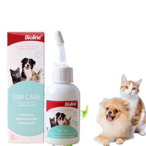 Nước Rửa Tai Vệ Sinh Tai Cho Chó Mèo Ear Care Ohrenpflege Bioline Lọ 50ml