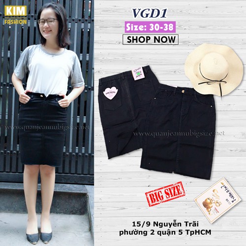 Chân Váy Jean Lụa Bigsize Co Giãn VGD1 Size 30-38