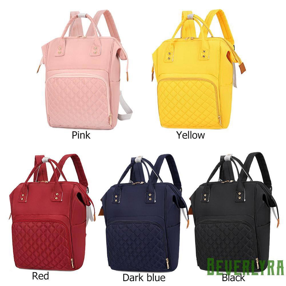 【Low Price】Pure Color Mommy Travel Backpacks Big Nylon Maternity Nappy Top-handle Bags