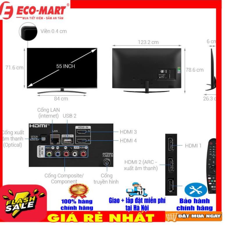 55NANO81TNA Smart Tivi NanoCell LG 4K 55 inch 55NANO81TNA Miễn phí giao+Lắp đặt tại Hà Nội-đi tỉnh liên hệ shop