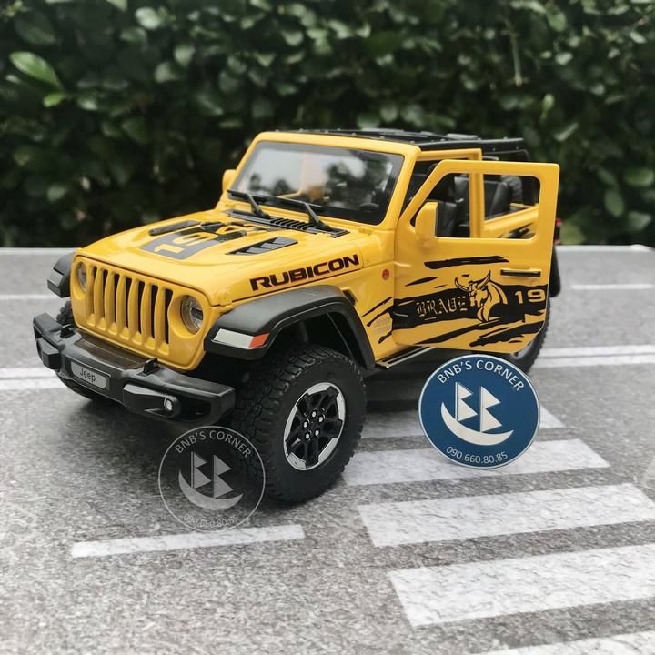 Mô hình xe Suv 1:24 Jeep Wrangler mui trần