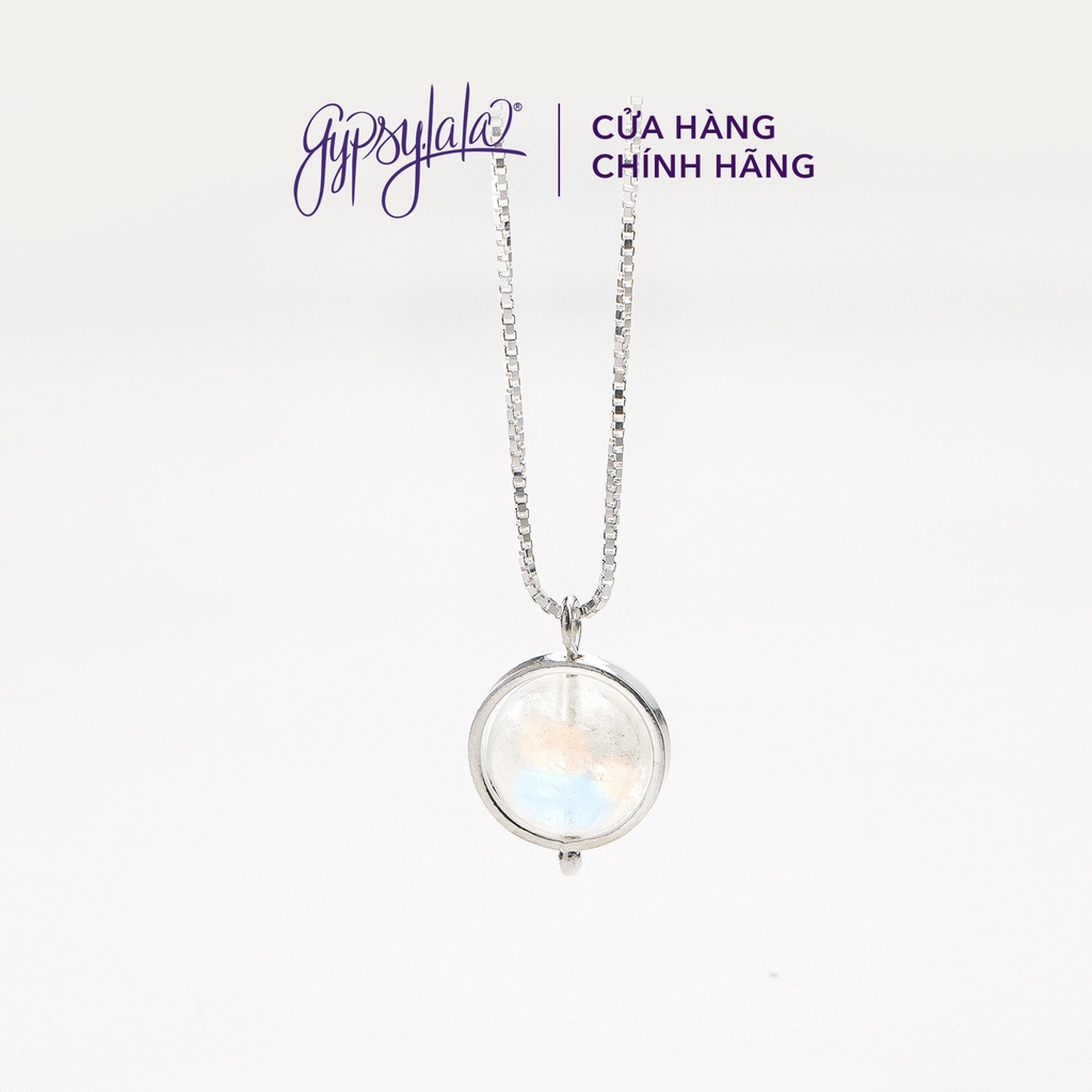 Dây Chuyền Khung Bạc 925 Đá Ánh Trăng  Thiên Nhiên Phong Thủy May Mắn Không Kị Mệnh SP002711 Gypsy.lala