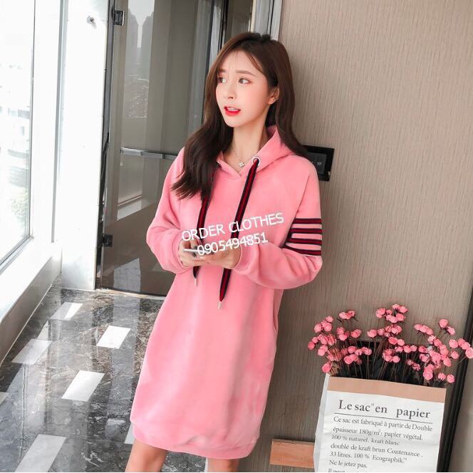 Đầm Nhung Nữ Cá Tính Form Suông Hàn Quốc Bin Sports XH017