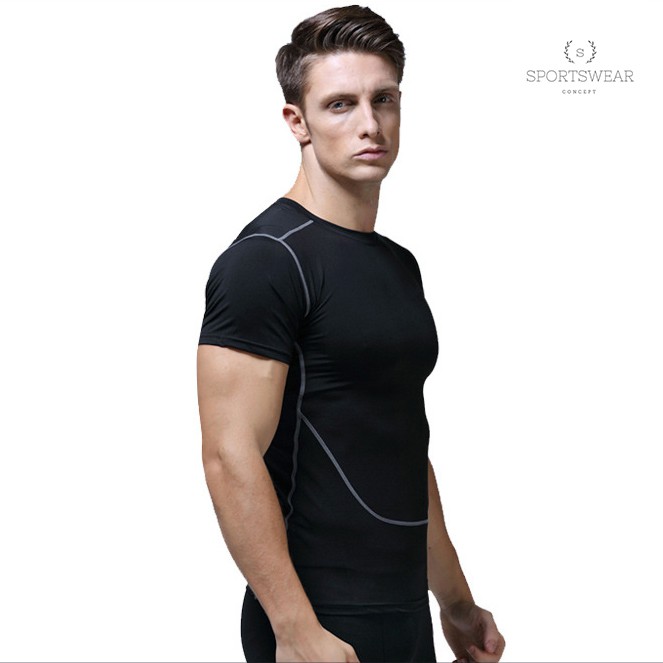 Áo tập gym thể thao cao cấp kiểu Âu Mỹ Sportswear Concept khô thoáng thoải mái đàn hồi thời trang nam tính