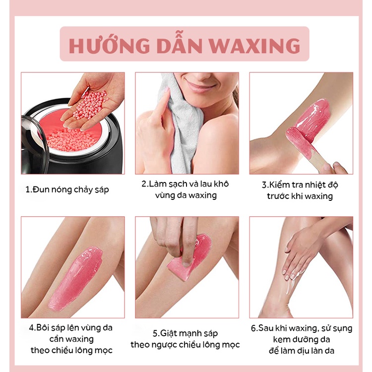 HŨ 500GRAM Sáp Wax lông phiên bản Trái Tim - wax lông An lành, Lành tính, Hiệu qủa - tặng que gỗ waxing