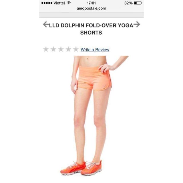 Quần tập  Aeropostale LLD Dolphin Fold-Over Yoga Shorts,