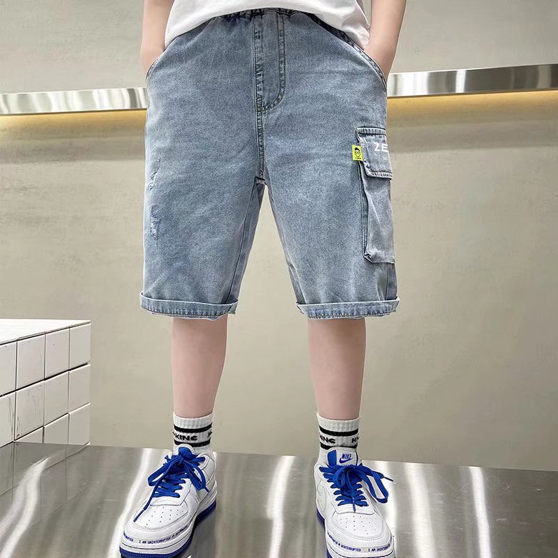 Quần short jeans BXPB ống rộng thời trang mùa hè cho bé trai