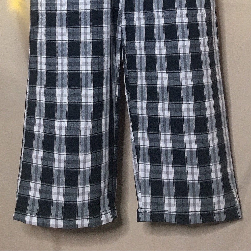 Quần caro ống rộng nữ dáng suông lưng thun caro pants phong cách ullzang bigsize