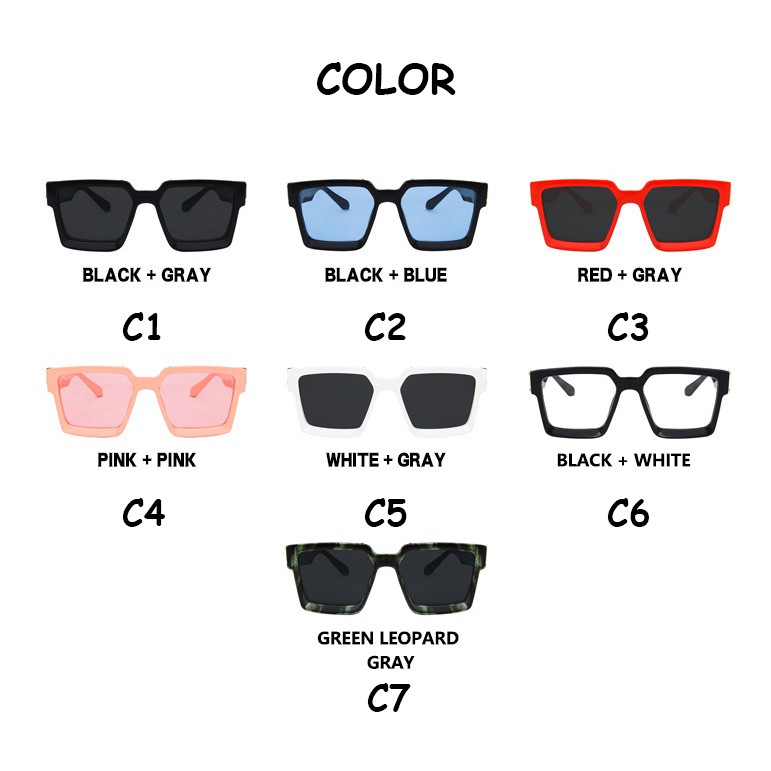 Men Nam Nữ Vuông Xu Hướng Kính Mát UV400 Chống Nắng & UV400