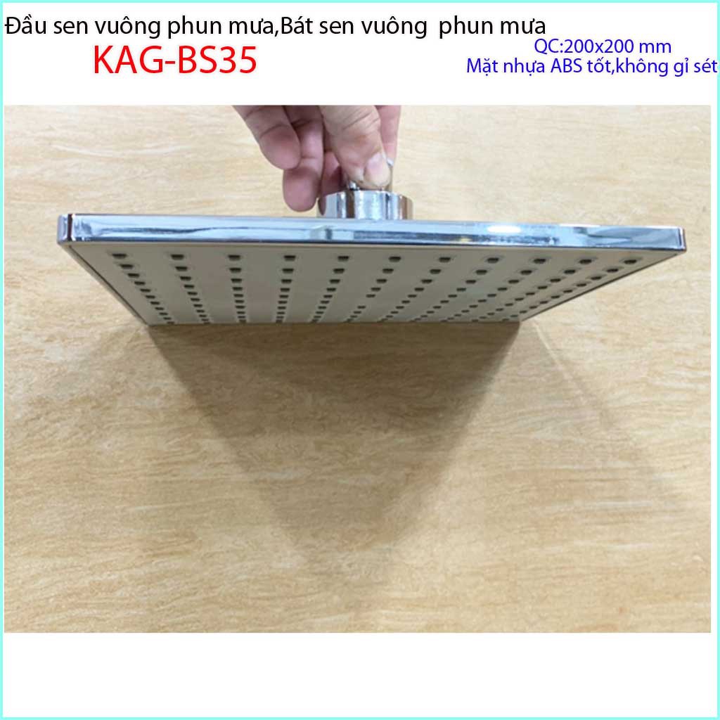 Bát sen tắm đứng KAG-BS35, đầu sen phun mưa vuông 20x20 tia nước nhiều phun nước tốt