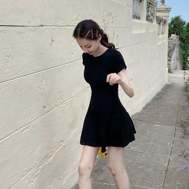 Đầm Tay Ngắn Cổ Tròn Thiết Kế Đơn Giản Hợp Thời Trang | BigBuy360 - bigbuy360.vn