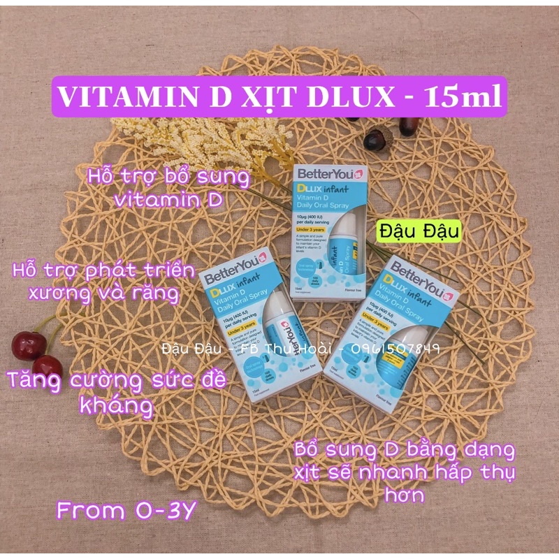 Xịt Dlux Anh Cho bé Vitamin D3