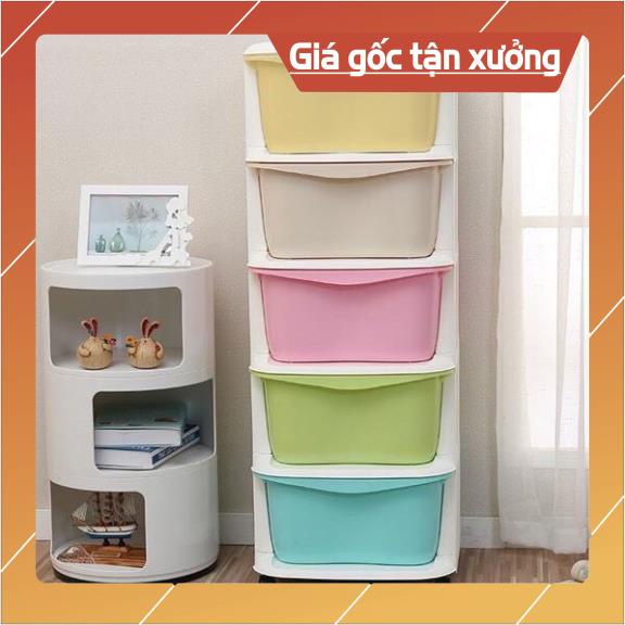 Tủ đa sắc, tủ nhựa 5 tầng Việt Nhật có bánh xe tiện dụng