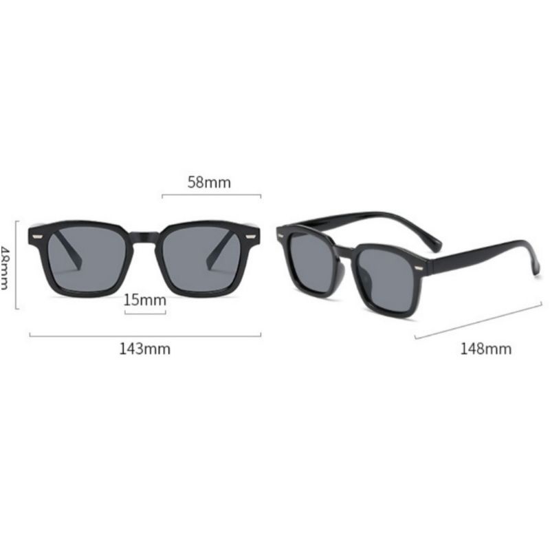 Kính mát nam nữ thời trang, kính râm gọng vuông chống uv400 K36