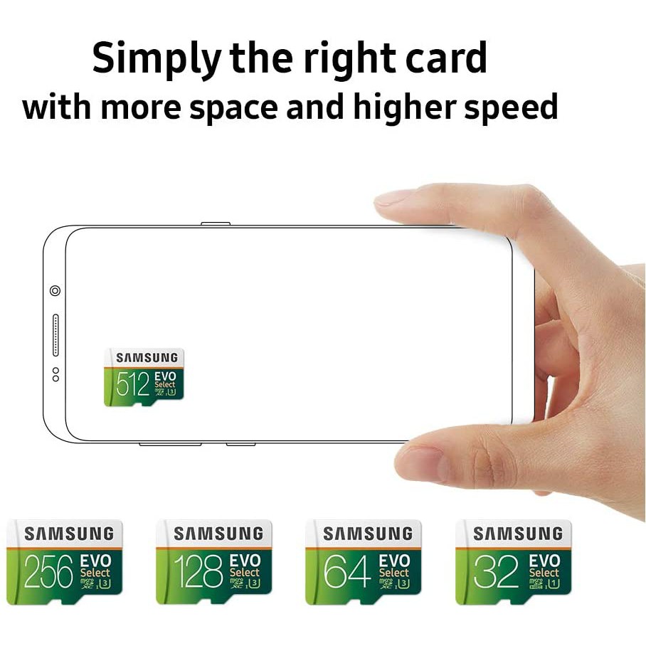 Thẻ nhớ MicroSDXC Samsung Evo Select 64GB / 128GB U3 4K 100MB/s kèm Adapter (Xanh) - Phụ Kiện 1986