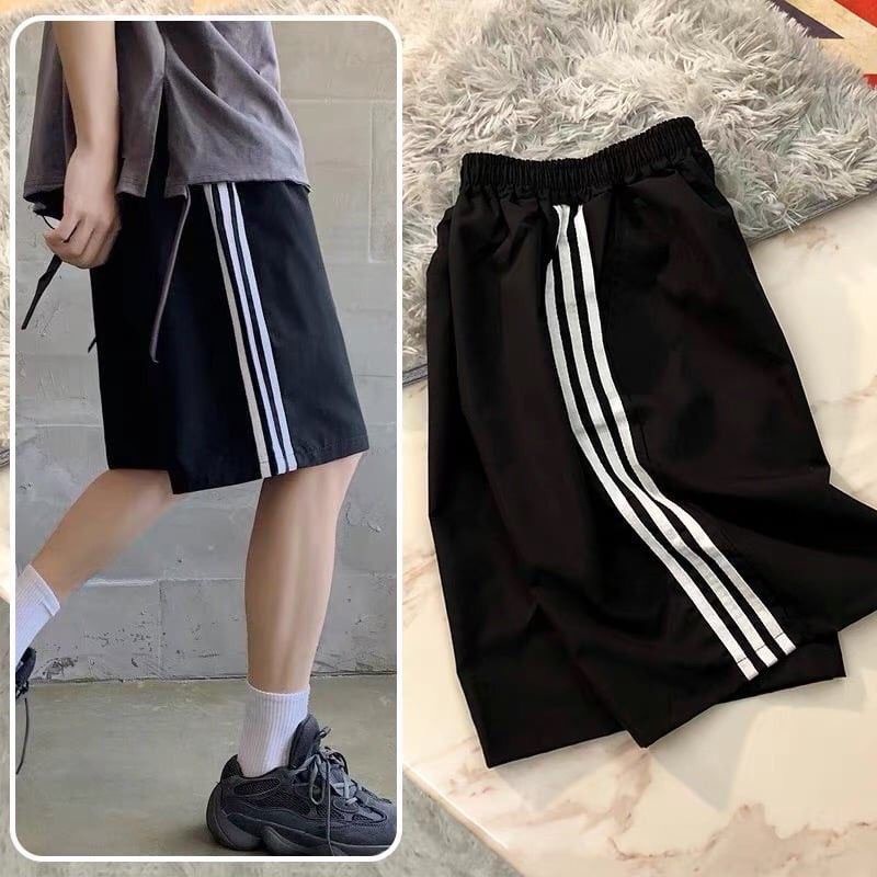 ( Hàng Mới ) Quần Short xuông Ống Rộng Phối Viền Kẻ 3 Sọc Siêu Hot, Phong Cách Trẻ Trung Năng Động Hè 2022