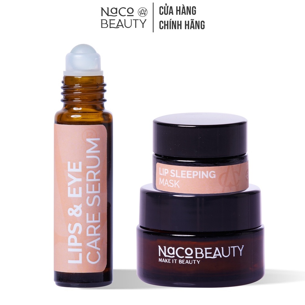 Bộ Dưỡng Môi Mắt NACOBEATY Dưỡng Hồng Môi Set Nacobeauty Làm Sáng Mềm Mịn Môi Dùng Cho Nam và Nữ