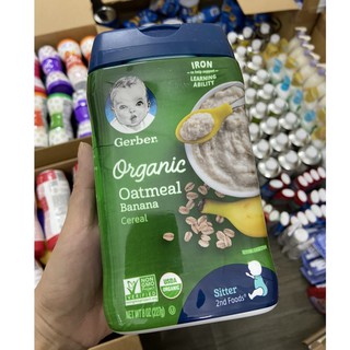 Bột Gerber hữu cơ vị yến mạch chuối 227g