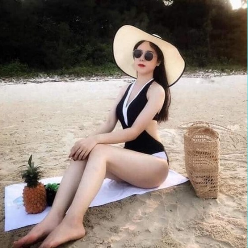 Bikini đồ bơi đi biển 1 mảnh màu đen phối viền trắng KONKUN MS02