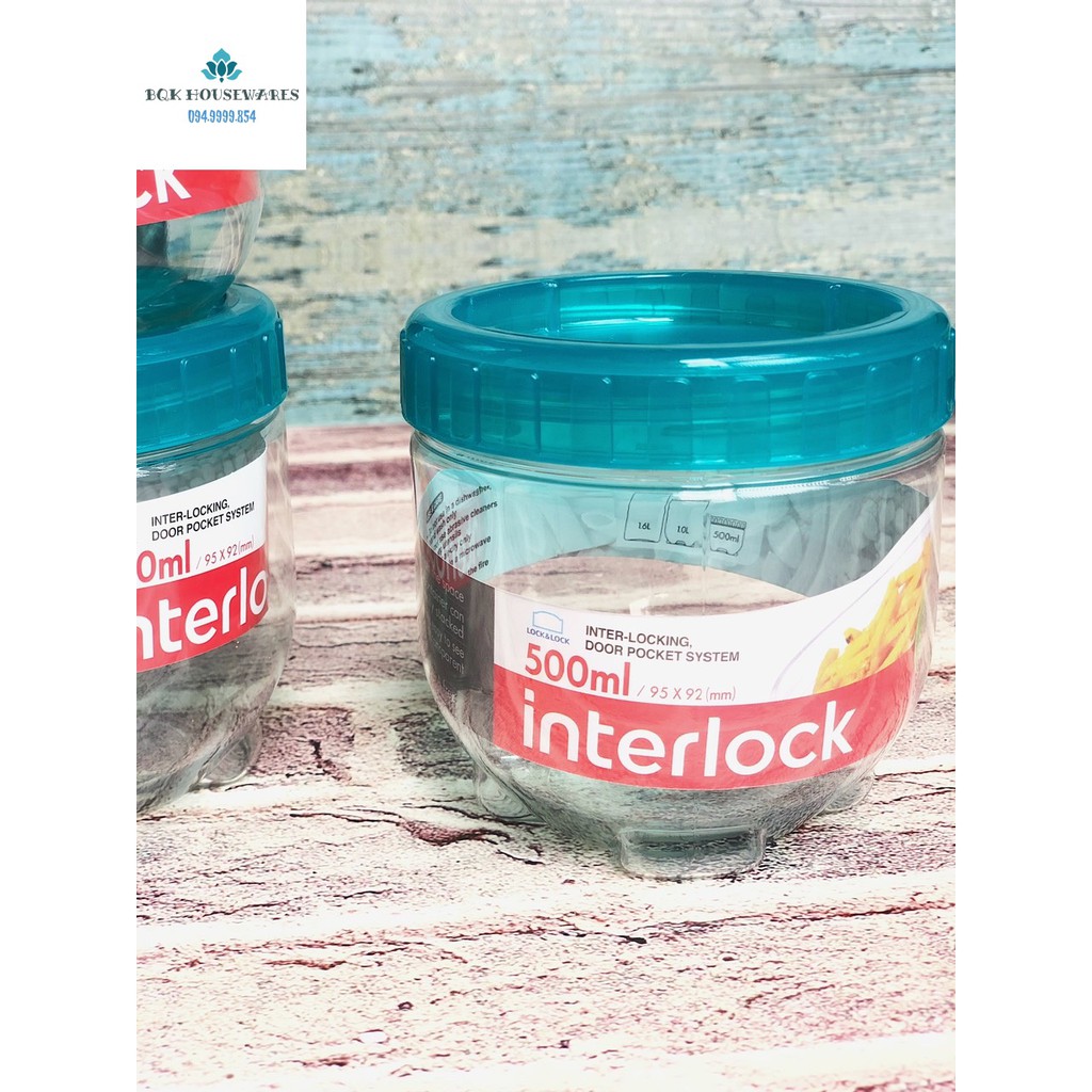 [ LOCK&amp;LOCK ] Bộ 4 Hộp Interlock 500ml Lock&amp;Lock INL301S2