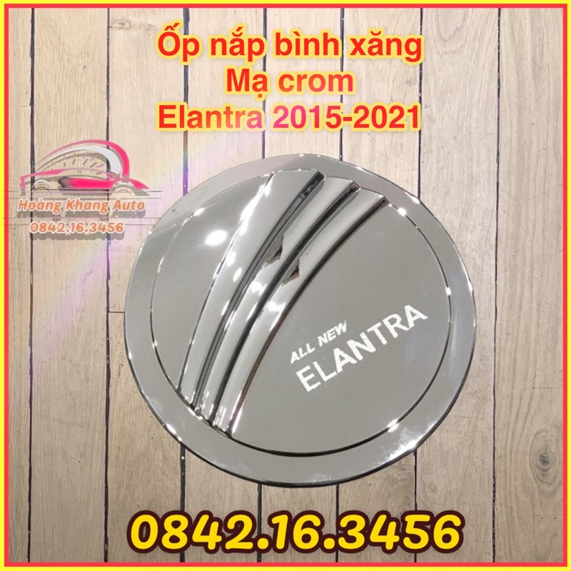 Ốp nắp bình xăng Elantra 2015 - 2021, mạ crom