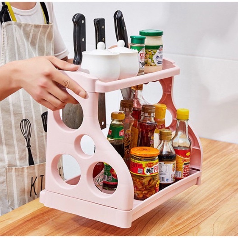 Kệ Đựng Gia VịFREESHIPDụng Cụ Nhà Bếp 2 Tầng Tiện Lợi