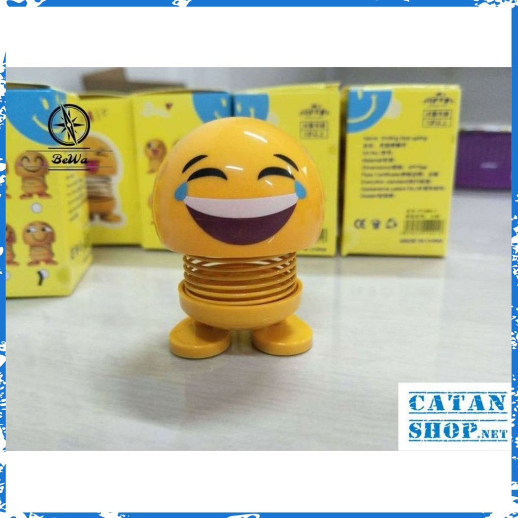 2 con Thú nhún emoji lò xo, thú nhún emoji trang trí xe ô tô. Xe máy, bàn làm việc,Thu nhun cảm xúc,