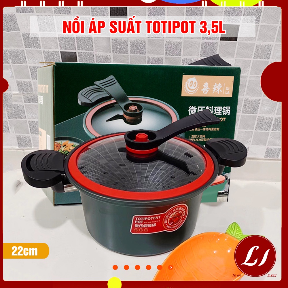 Nồi áp suất TOTIPOT3,5L 22cm dày dặn - Nồi áp suất, Nồi hầm cháo, Kho cá đa năng cho mọi loại bếp