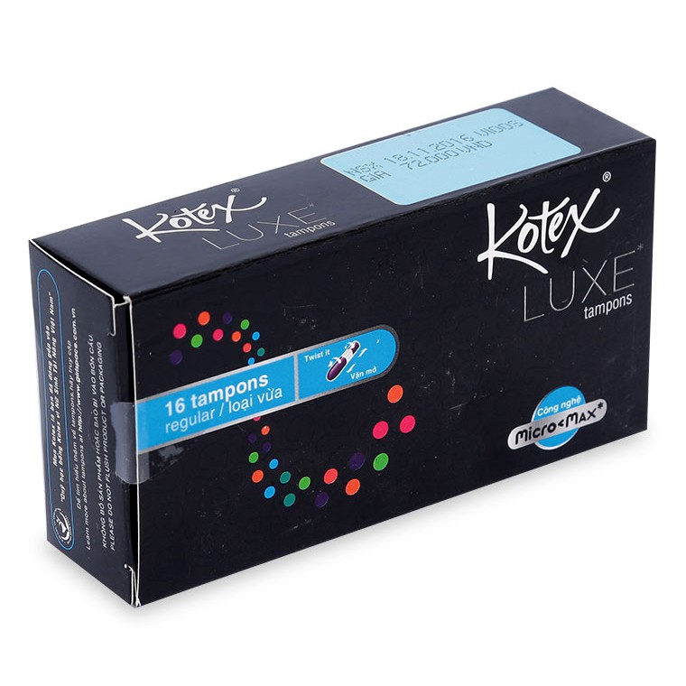 Băng Vệ Sinh Kotex Luxe Tampon Regular Gói 16 miếng