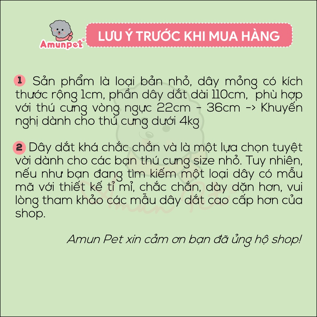 Dây Dắt Chó Mèo Đi Dạo Dễ Thương Mẫu Dây Dắt Dạng Yếm Cho Thú Cưng Giá Rẻ Amun Pet
