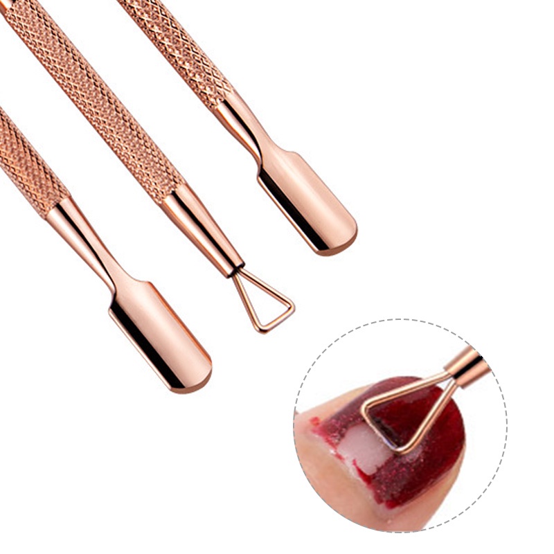 Dụng cụ loại bỏ da chết UR SUGAR làm móng tay chân hai đầu bằng thép không gỉ nhiều màu