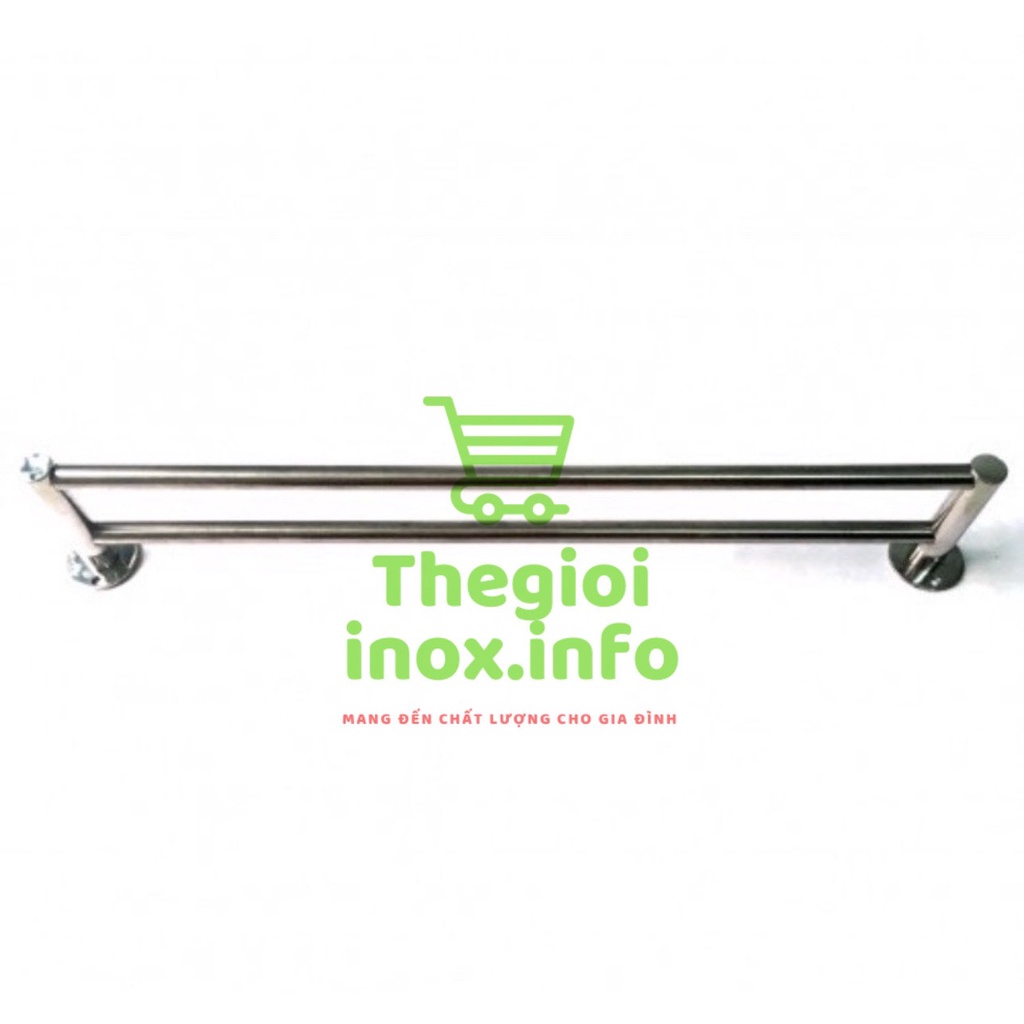Máng khăn đơn/đôi INOX 201 - Thanh treo khăn Cao Cấp Tặng Kèm Đinh Vít + Tắc Kê