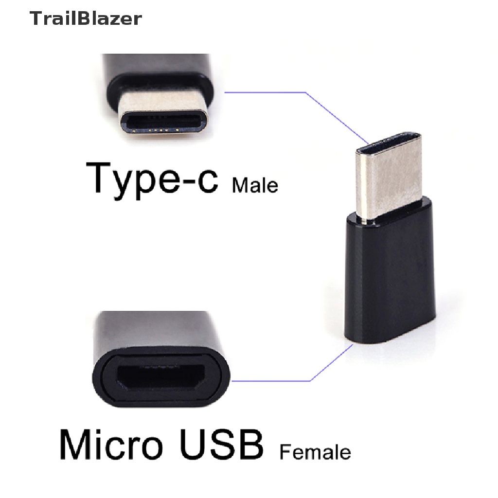 Tbvn Micro USB Female to Type-c USB-C Male Adapter Converter Charging Connector  Jelly