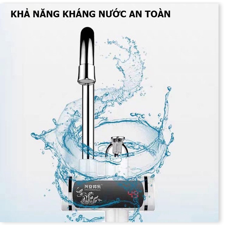 Vòi Rửa Bát Nóng Lạnh Gắn TườngChống giậtlàm nóng trực tiếp tại vòi, tiết kiệm điện và nước, có Rơ-le chống giật an