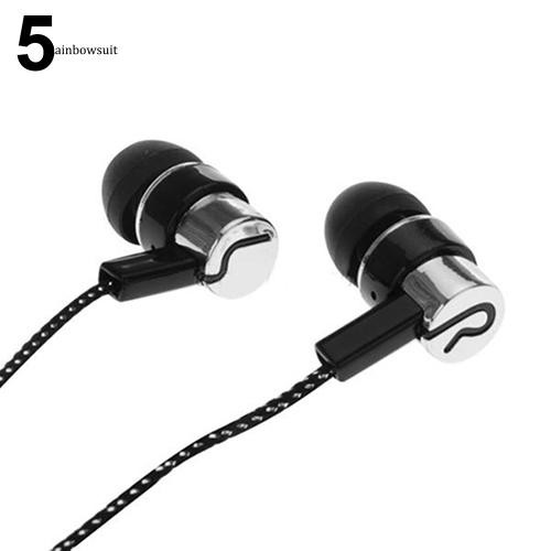 Tai Nghe Nhét Tai Có Dây Bện Cổng 3.5mm Cho iPhone Samsung
