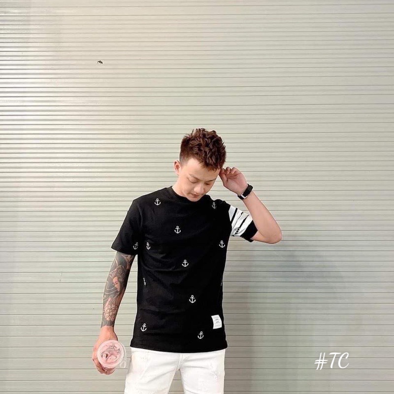 Áo phông form thụng mỏ neo tay 4 vạch nam nữ mặc đẹp (CT-39KT)