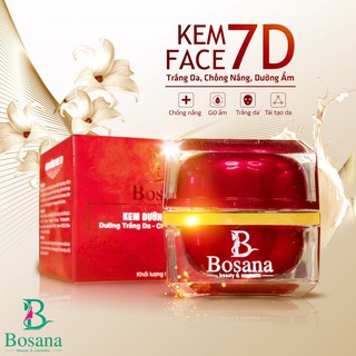 [Hàng chính hàng] Kem dưỡng da mặt FACE 7D Bosana làm trắng sáng mịn hồng, ngăn ngừa lão hóa, chống mụn, nám, SPF 45+