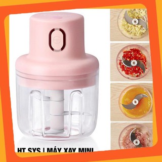 Máy Xay Thịt Cầm Tay Mini Sạc Điện 250ml – Máy Xay Tỏi Ớt, Củ Quả Đa Năng, Có Cổng Sạc Usb