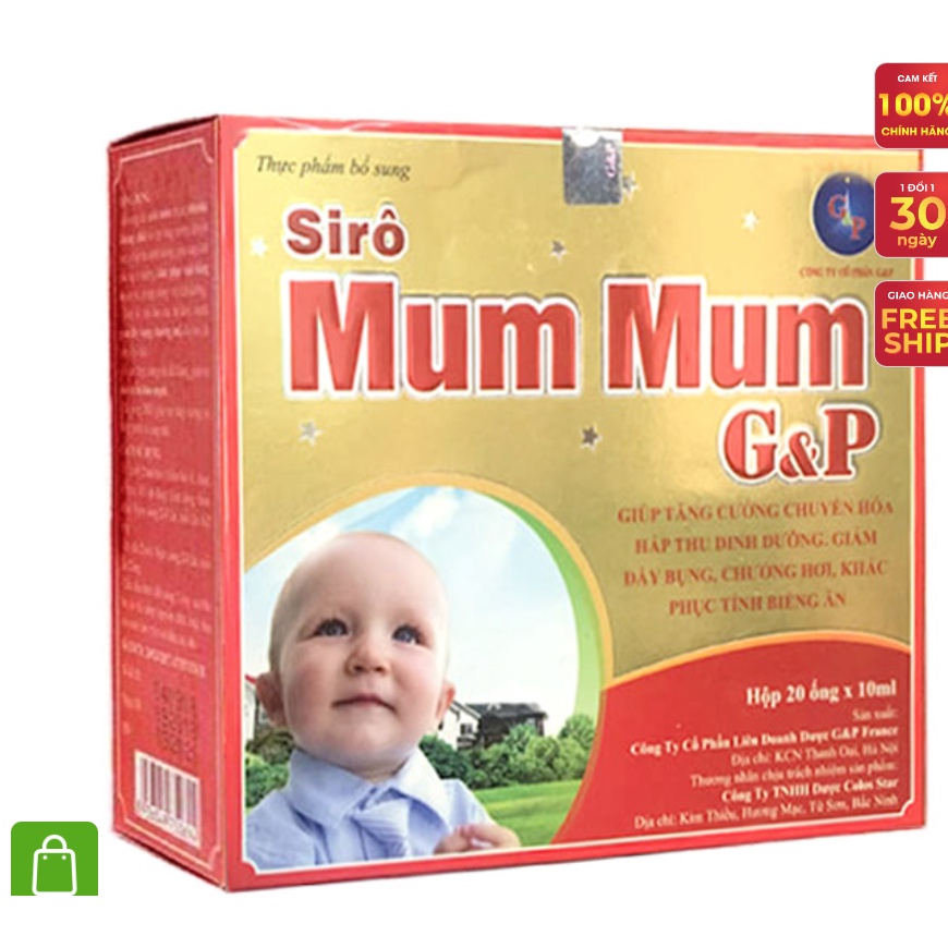 Siro MumMum G&amp;P - Hỗ trợ tăng cường hệ tiêu hóa, giảm đầy bụng chương hơi tăng sức đề kháng