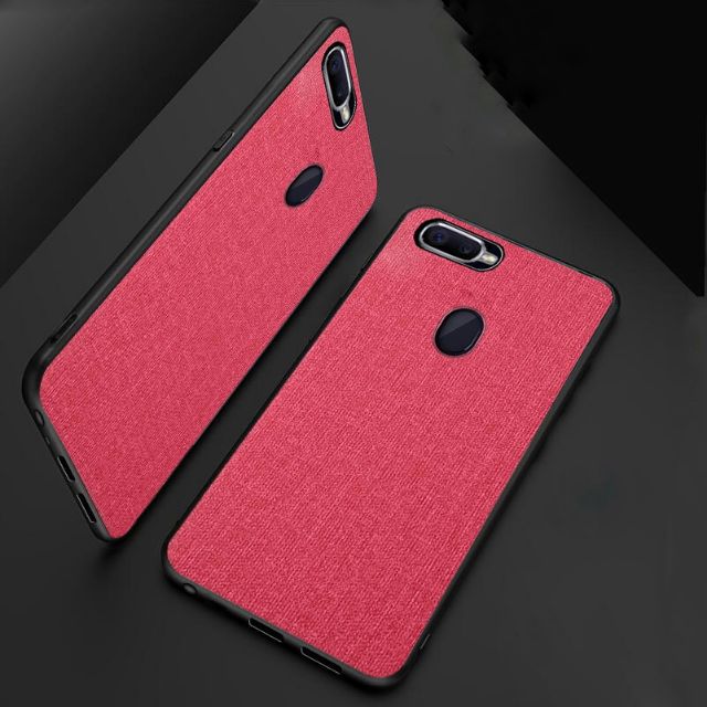 Ốp lưng Oppo F9 Vân vải Jean chống mồ hôi vân tay